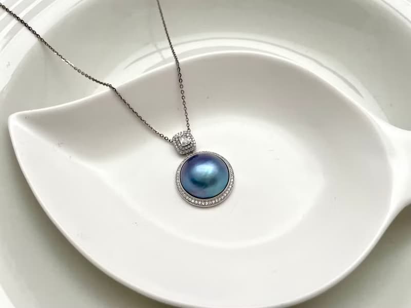 星空 馬貝珍珠  古典風格 純銀 吊墜 贈項鏈