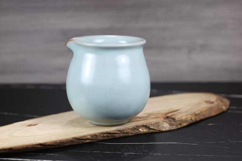 【送禮好物】360~400ml 汝窯無把 手拉坯 咖啡下壺 茶海 公道杯