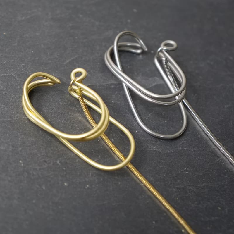 ステンレス製イヤーカフ　ellipse　スネークチェーン　ユニセックス