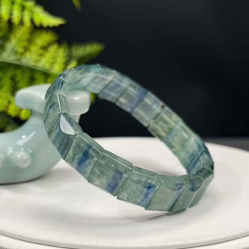 高品質綠藍晶石手排冰透顆顆貓眼藍晶石手環女溝通冷靜智慧勇氣