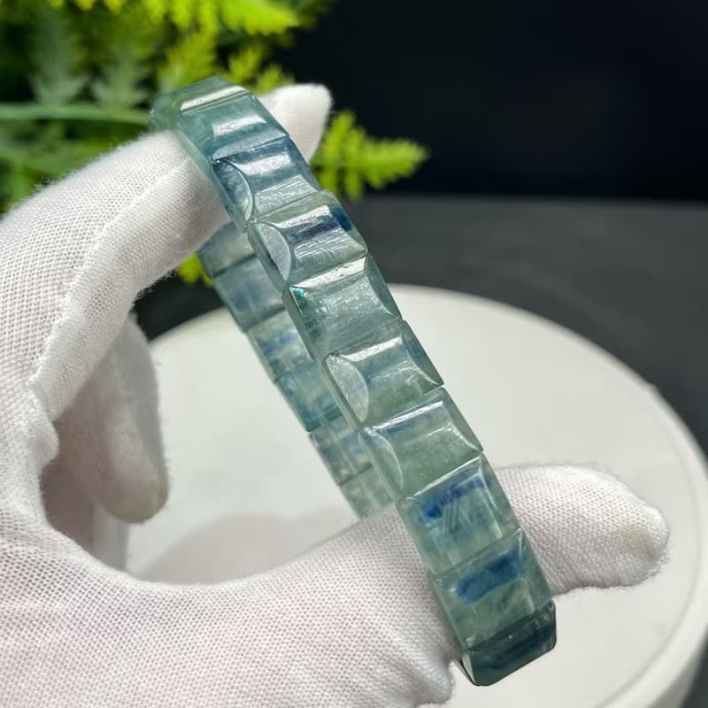 高品質綠藍晶石手排冰透顆顆貓眼藍晶石手環女溝通冷靜智慧勇氣