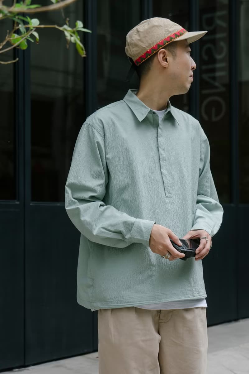 SHIRT 春季色彩泡泡紗質感襯衫 寬鬆套頭舒適休閒條紋輕薄長袖衫