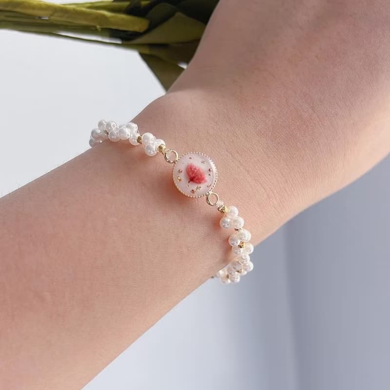 法式珍珠編織滿天星手鍊