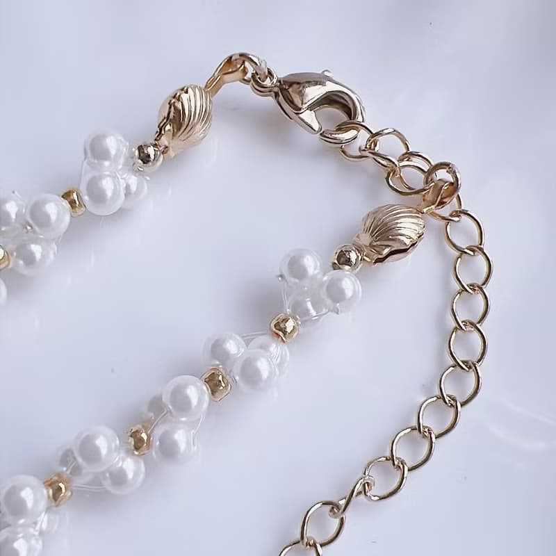 法式珍珠編織滿天星手鍊