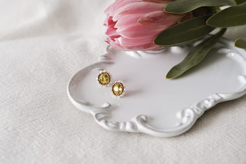 芒星寶石耳環 施華洛世奇 SWAROVSKI 鑽 淡水珍珠 編織耳環