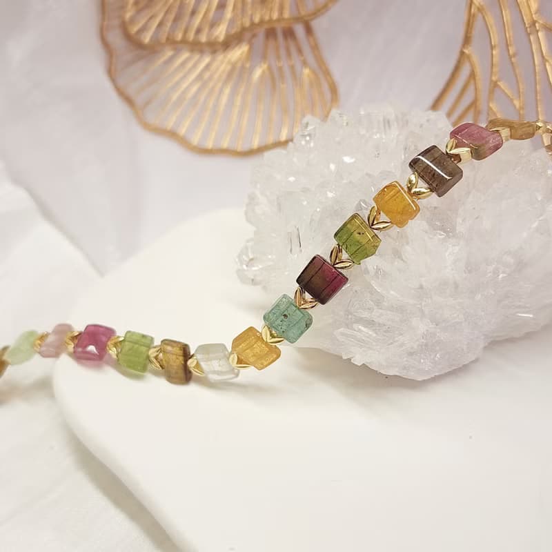 虹語。彩色碧璽手鍊