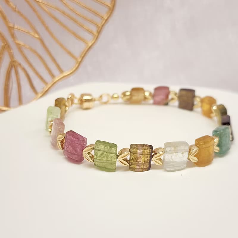 虹語。彩色碧璽手鍊