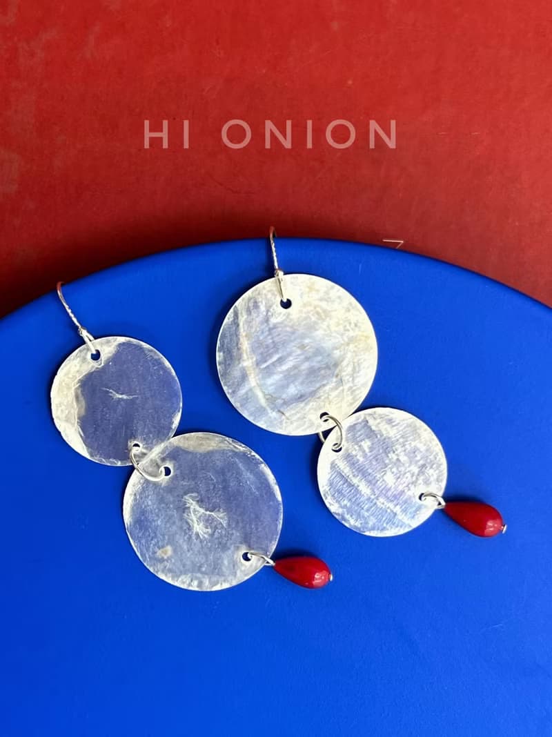 Hi Onion原創小眾設計復古貝殼耳環S925銀耳鉤耳夾個性高級耳飾