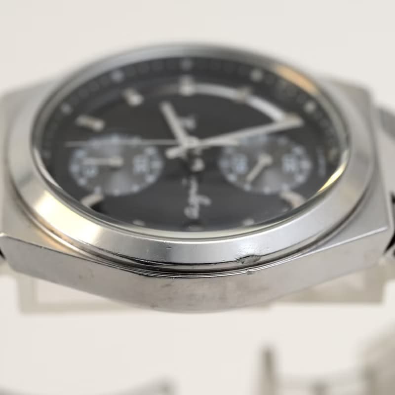 アニエスベー agnes b. 男性用腕時計 QUARTZ クロノグラフ 黒文字盤 38mm径 Ref.7T94-0AX0 手錶 古董錶