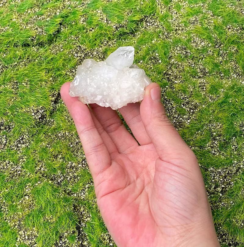 天然原礦純淨白色鑽石魚眼石晶簇 釋放負面磁場 提升洞察力