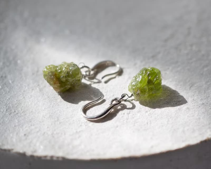 Rough Grossular Garnet Earrings, 925 Silver, Leo, Virgo, Sagittarius stone