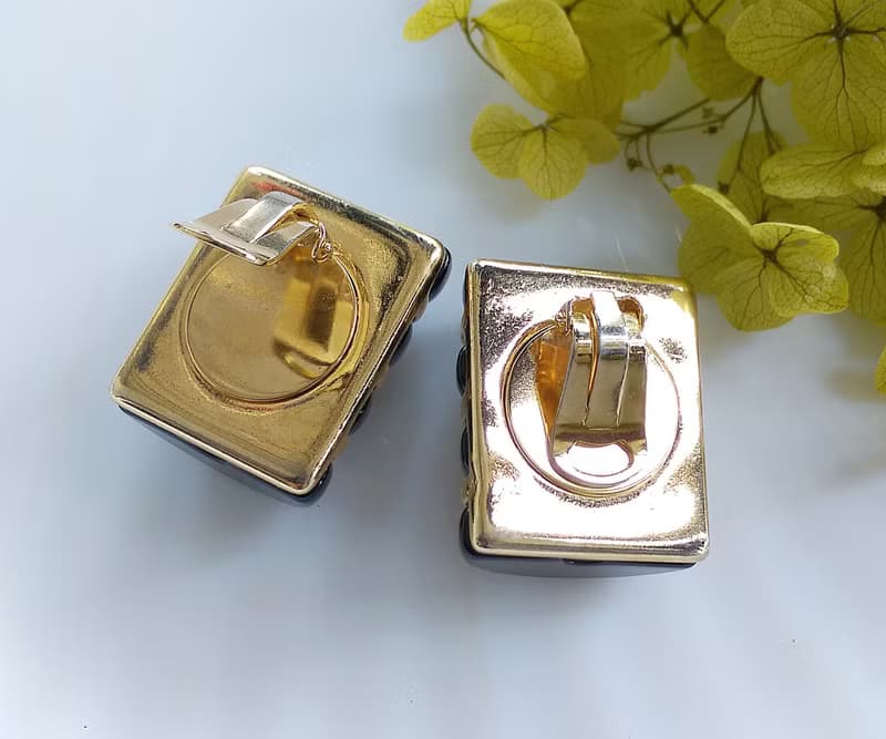 Vintage Jewelry 西洋古董飾品 摩登普普 黑色調 夾式耳環