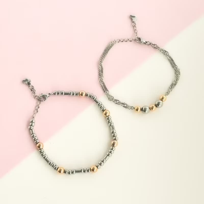 珠圓蝶飛 純鈦手鍊 (抗敏/永不變質/FreeSize)