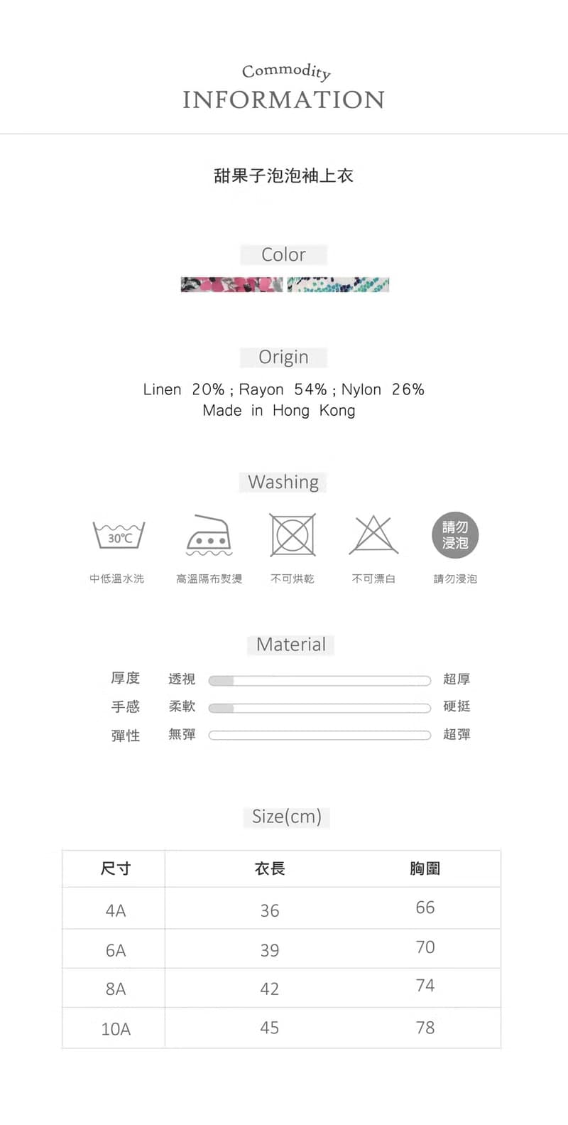 甜果子泡泡袖上衣(粉)