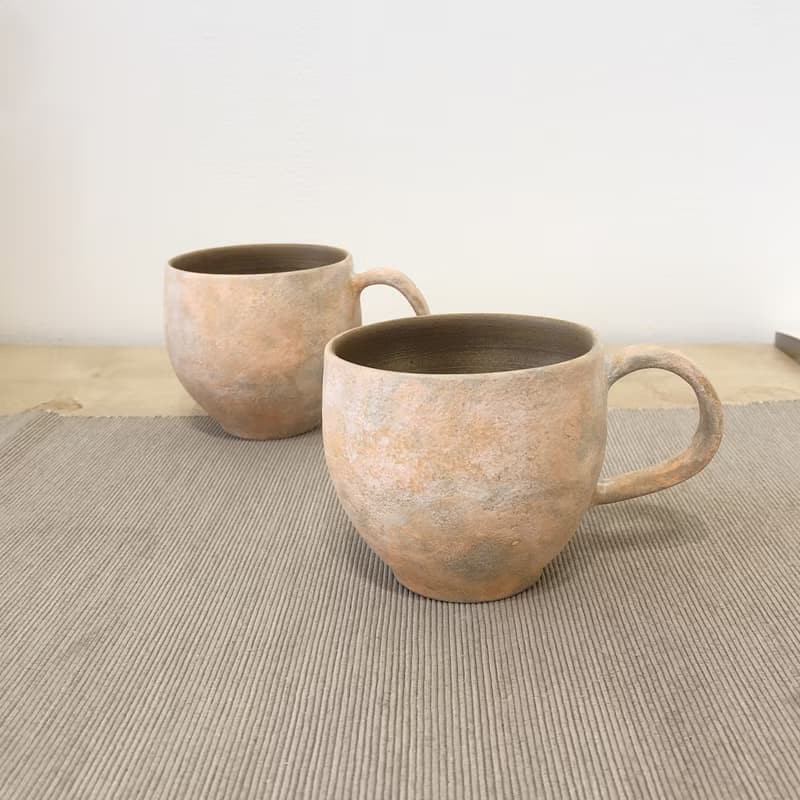 溫柔的粉橘色 陶馬克杯 咖啡杯 奶茶杯