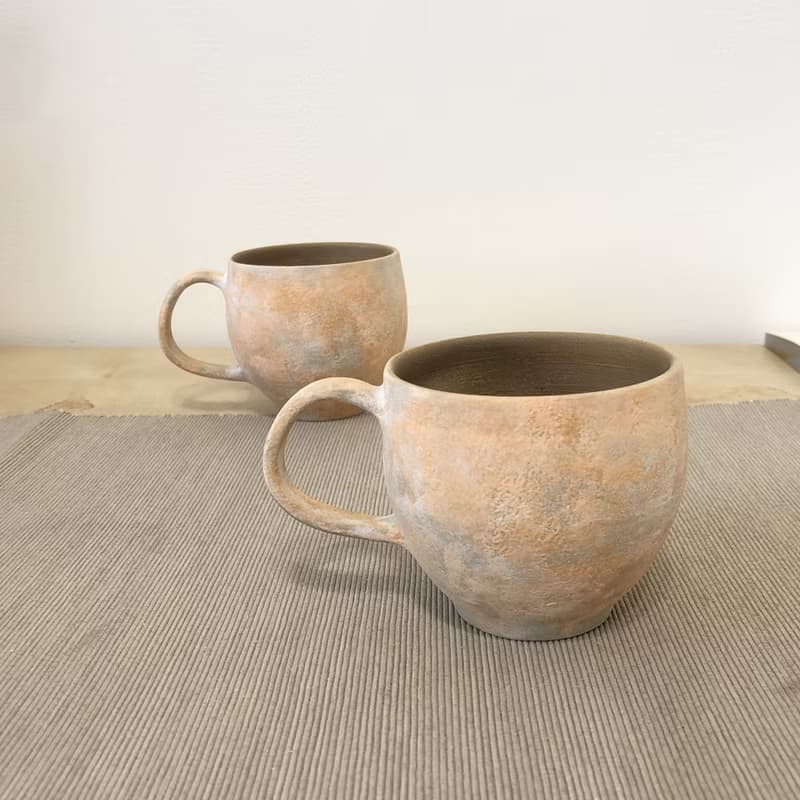 溫柔的粉橘色 陶馬克杯 咖啡杯 奶茶杯