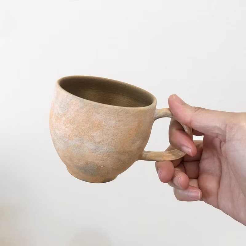 溫柔的粉橘色 陶馬克杯 咖啡杯 奶茶杯