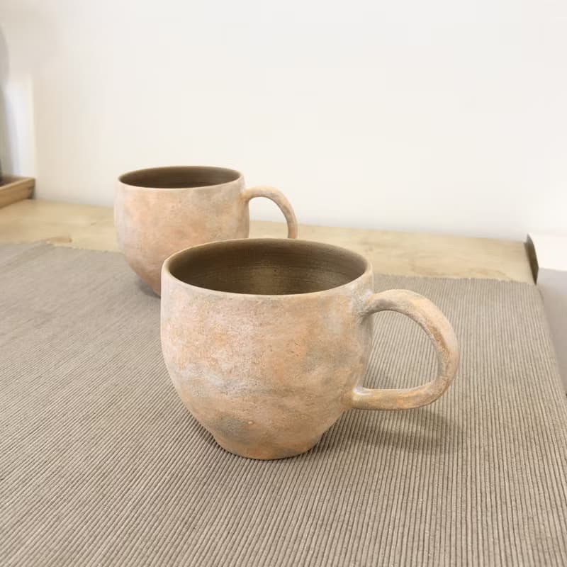溫柔的粉橘色 陶馬克杯 咖啡杯 奶茶杯