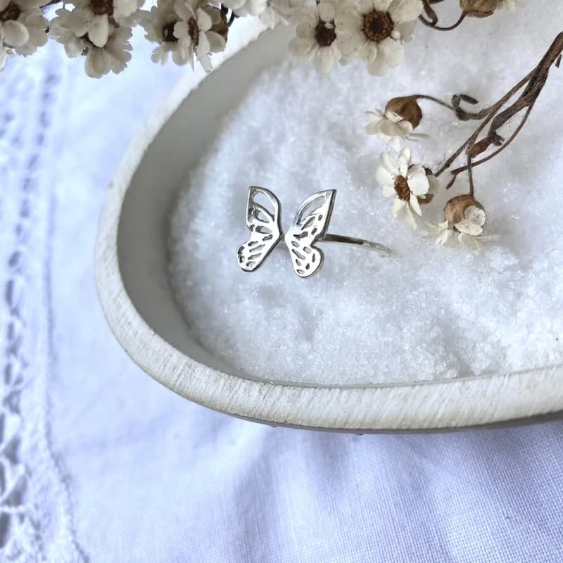 MIH 金工首飾 | Butterfly silver ring 蝴蝶 純銀戒指