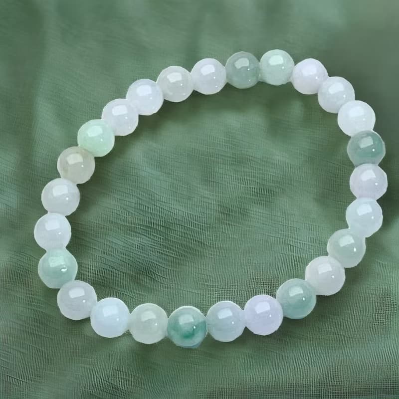 【好運連連】冰種飄花翡翠手珠手鍊 | 天然緬甸玉翡翠A貨 | 送禮