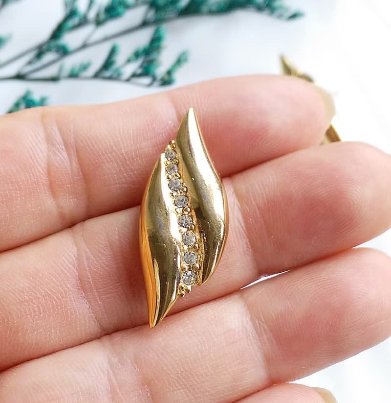 Vintage Jewelry 西洋古董飾品 優美氣質 鑽螺 針式耳環