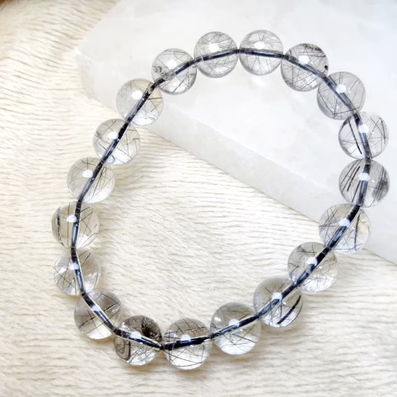 黑髮晶 Black Rutilated Quartz 手串 手鍊 天然水晶 10mm
