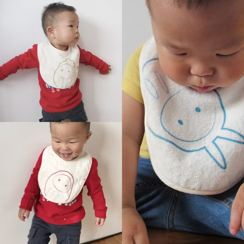 招福防溢乳圍兜(五件組) 圍兜 口水巾
