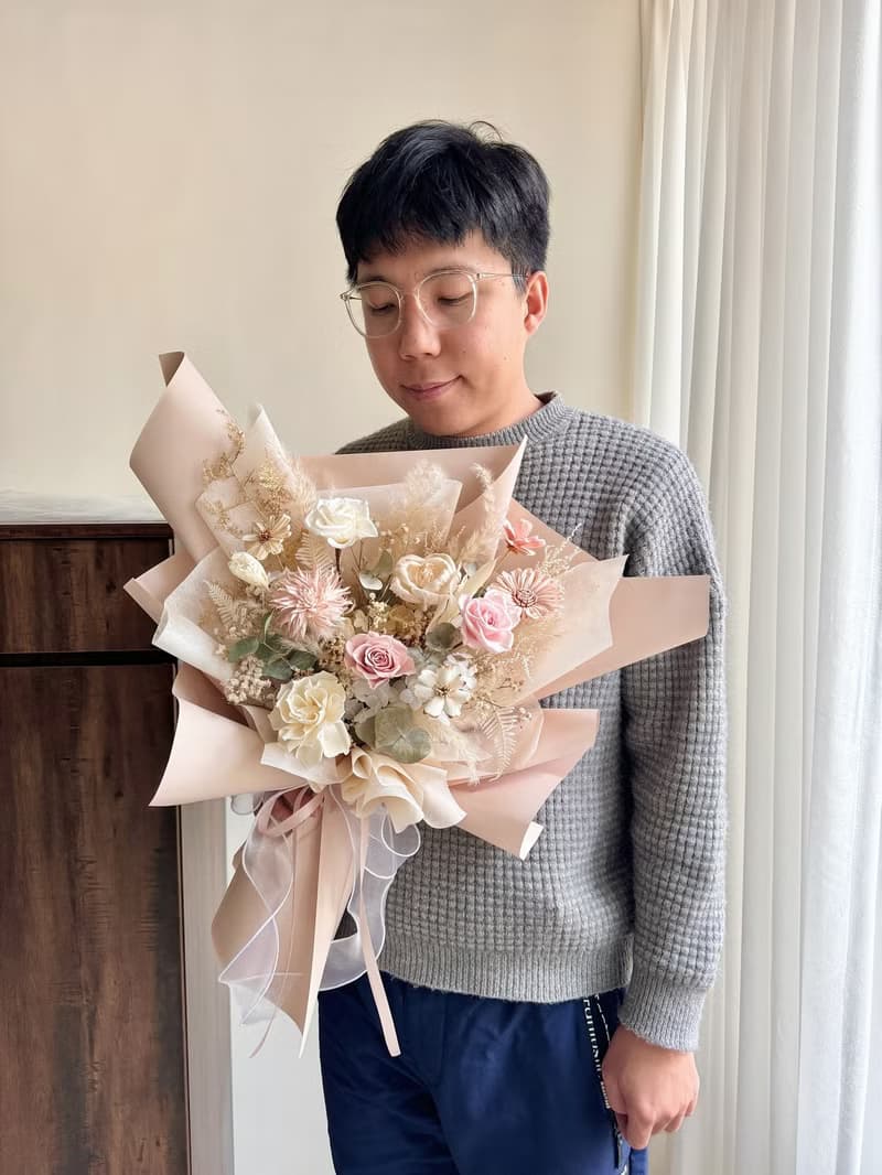 綿綿 永生花束 情人節花束 求婚