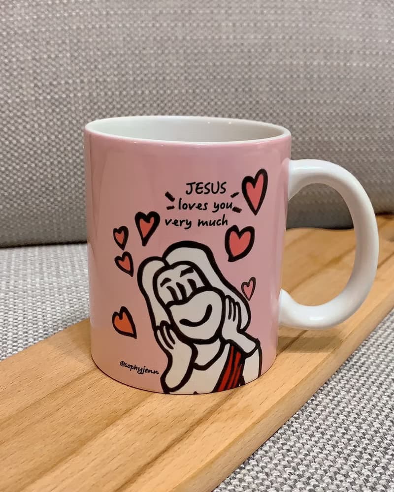 耶穌愛你 Jesus Loves You 馬克杯 手繪插畫風格 原創 Q版 咖啡杯