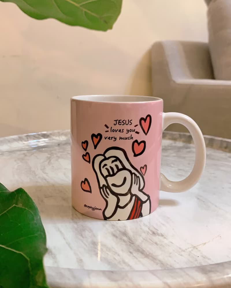 耶穌愛你 Jesus Loves You 馬克杯 手繪插畫風格 原創 Q版 咖啡杯