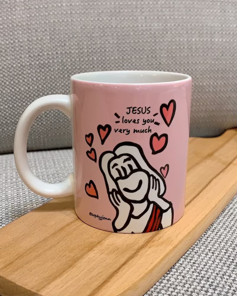 耶穌愛你 Jesus Loves You 馬克杯 手繪插畫風格 原創 Q版 咖啡杯
