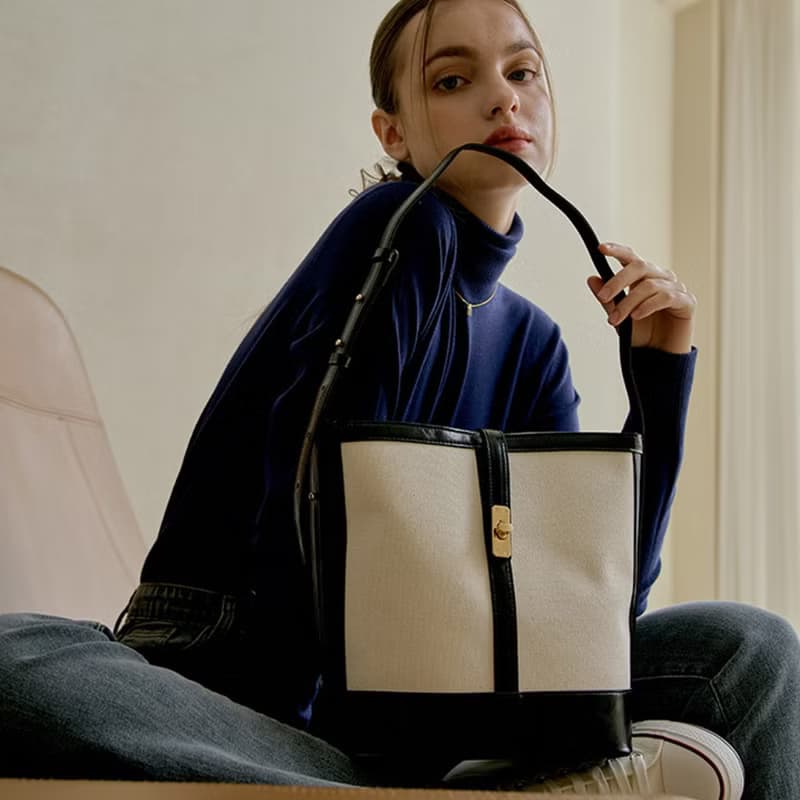 韓國KIMMY BAG | 帆布/黑色 | 大容量 手袋 單肩包 水桶包