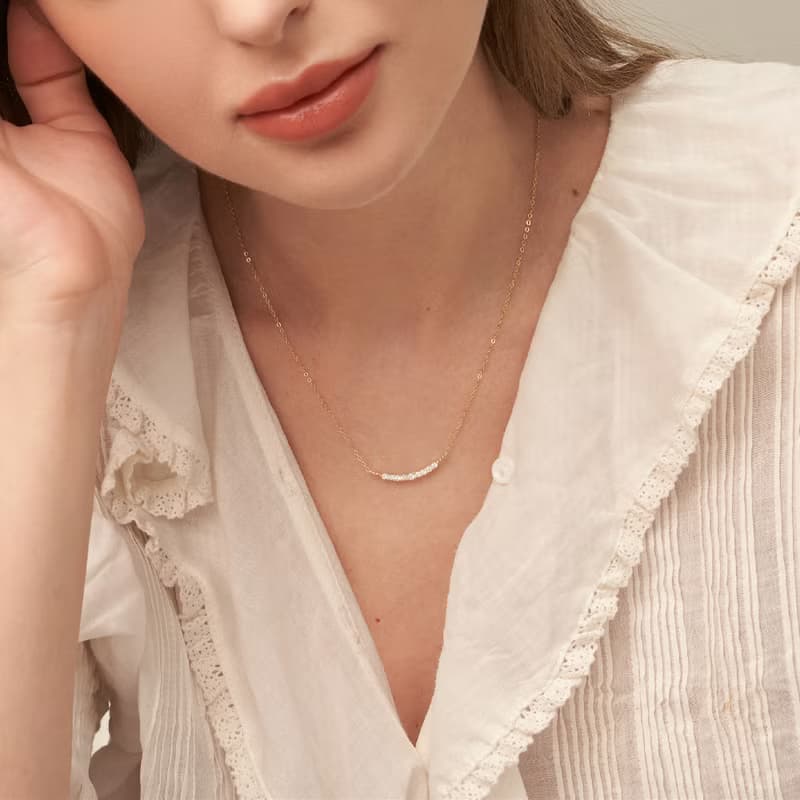 s925純銀鍍18k金微笑項鏈女 小眾設計感輕奢風鋯石鎖骨鏈女友禮物