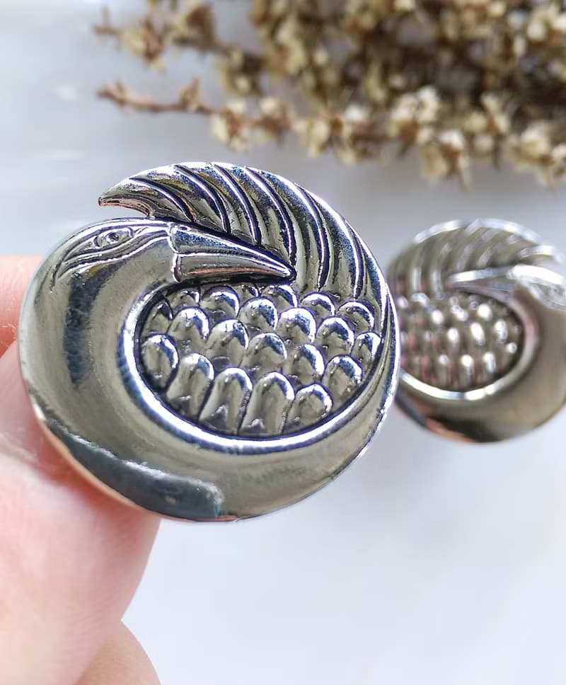 Vintage Jewelry 西洋古董飾品 Laurel Burch  銀天鵝 夾式耳環