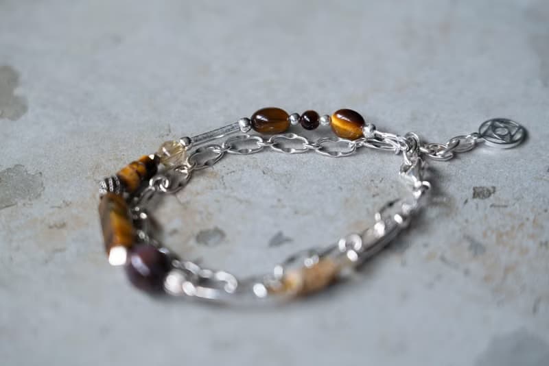 秋雨 - 虎眼石 彼得石 金髮晶 圖畫石 925純銀 手鍊