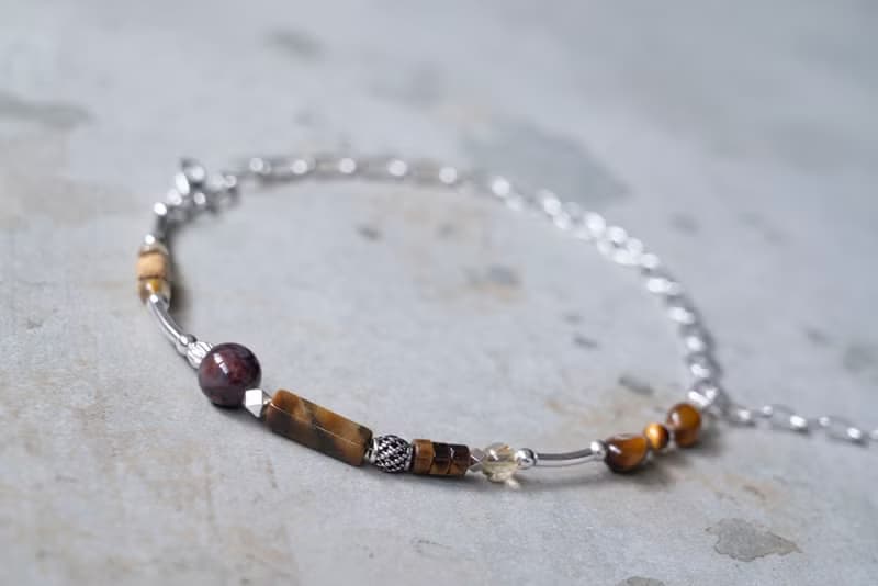 秋雨 - 虎眼石 彼得石 金髮晶 圖畫石 925純銀 手鍊