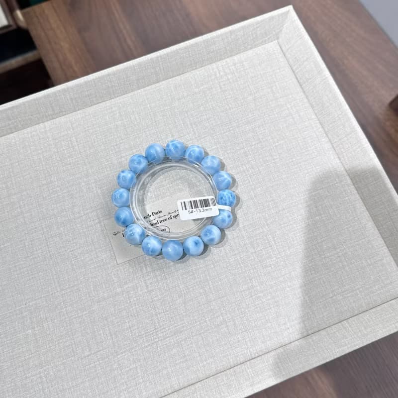 僅有6串純天然海紋石拉利瑪一圖一物水晶手串生日特別禮物