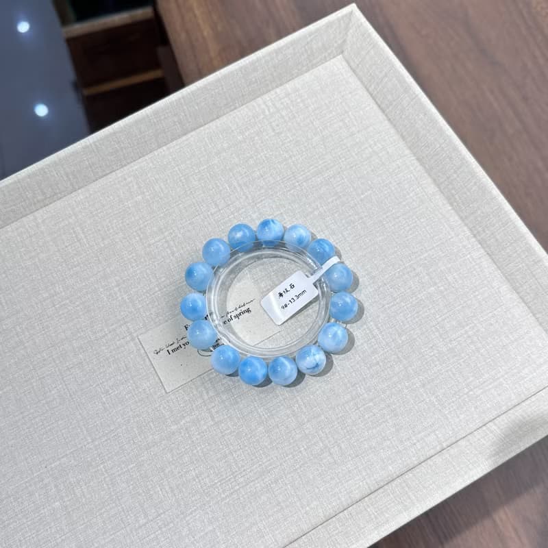 僅有6串純天然海紋石拉利瑪一圖一物水晶手串生日特別禮物