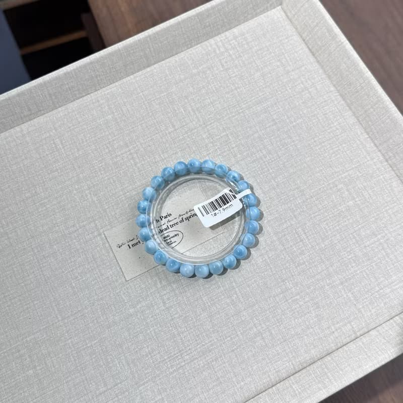 僅有6串純天然海紋石拉利瑪一圖一物水晶手串生日特別禮物