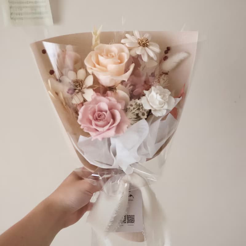 唯美浪漫玫瑰花束 永生花束 情人節花束 生日花束