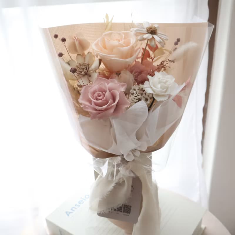 唯美浪漫玫瑰花束 永生花束 情人節花束 生日花束
