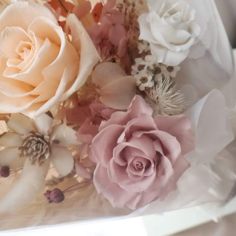 唯美浪漫玫瑰花束 永生花束 情人節花束 生日花束