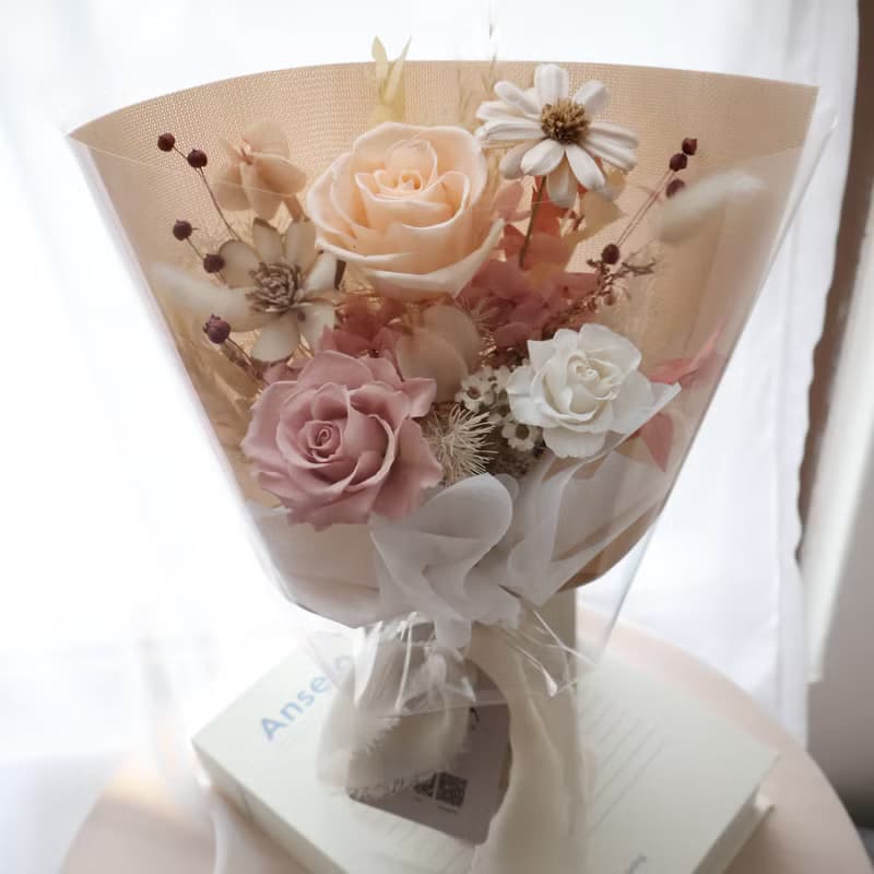 唯美浪漫玫瑰花束 永生花束 情人節花束 生日花束