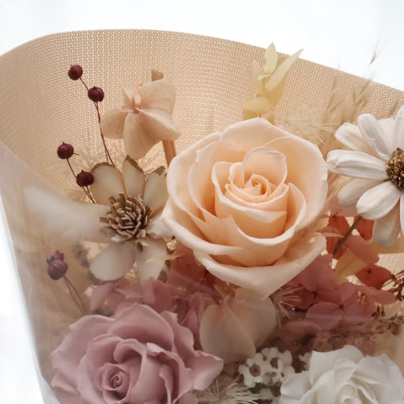 唯美浪漫玫瑰花束 永生花束 情人節花束 生日花束