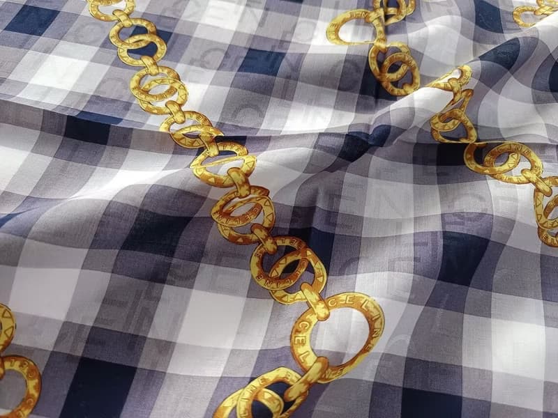 Celine Vintage Scarf Luxury Gold Chain Jewelry 23 x 22.5 inches