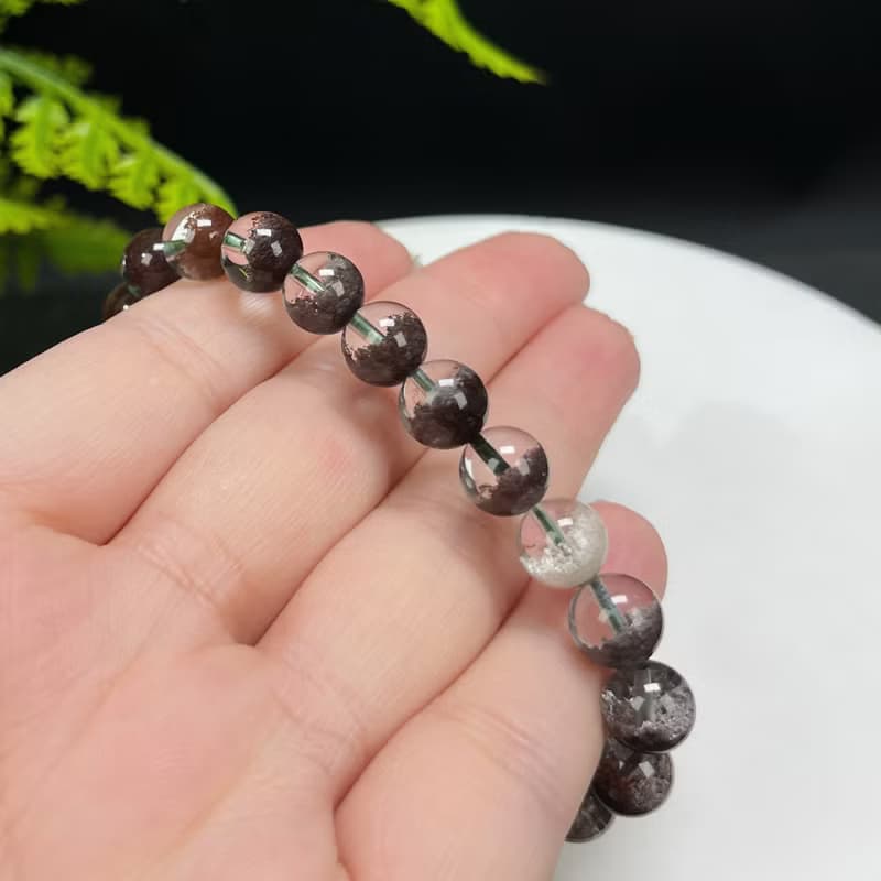 高品質巴西天然四季幽靈水晶手串冰透幹淨聚寶盆女招財納福8.5mm