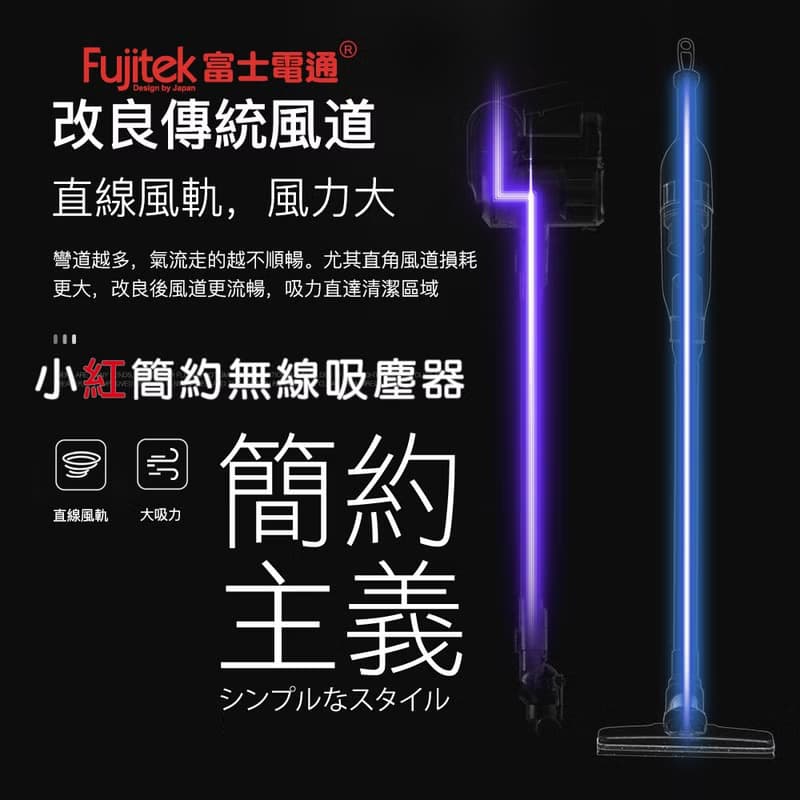 【Fujitek富士電通】小紅充電式無線吸塵器 FTV-RH508
