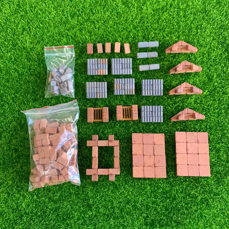 【DIY材料組合包】一條龍/小磚塊模型/迷你紅磚/台灣傳統築