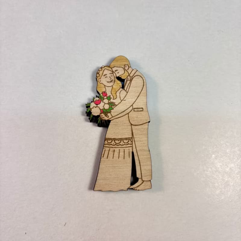 Custom Photo Wooden Magnet & Keychain Set – Personalized Wedding Favor Gift