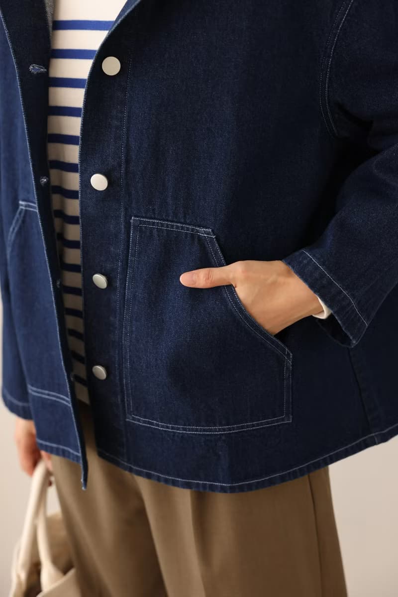 高重複穿搭性 牛仔外套 連帽外衣 棉質 241002-1